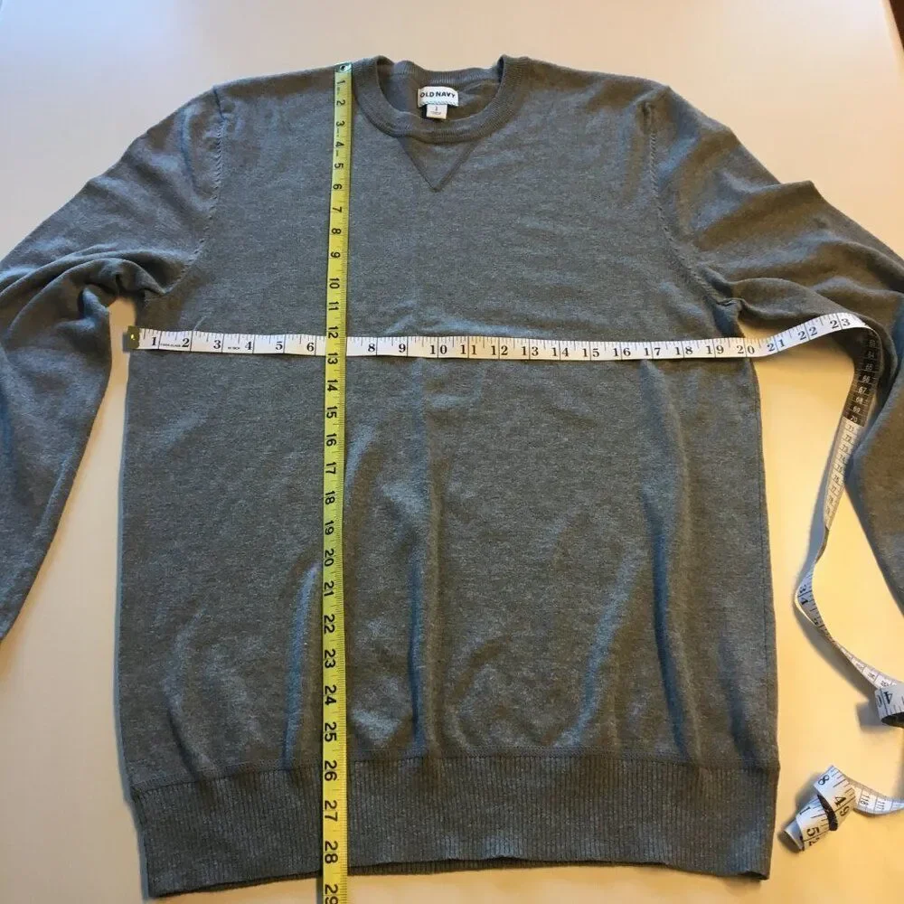 Old Navy Knit Crewneck Sweater Mens Large Gray Classic Dad